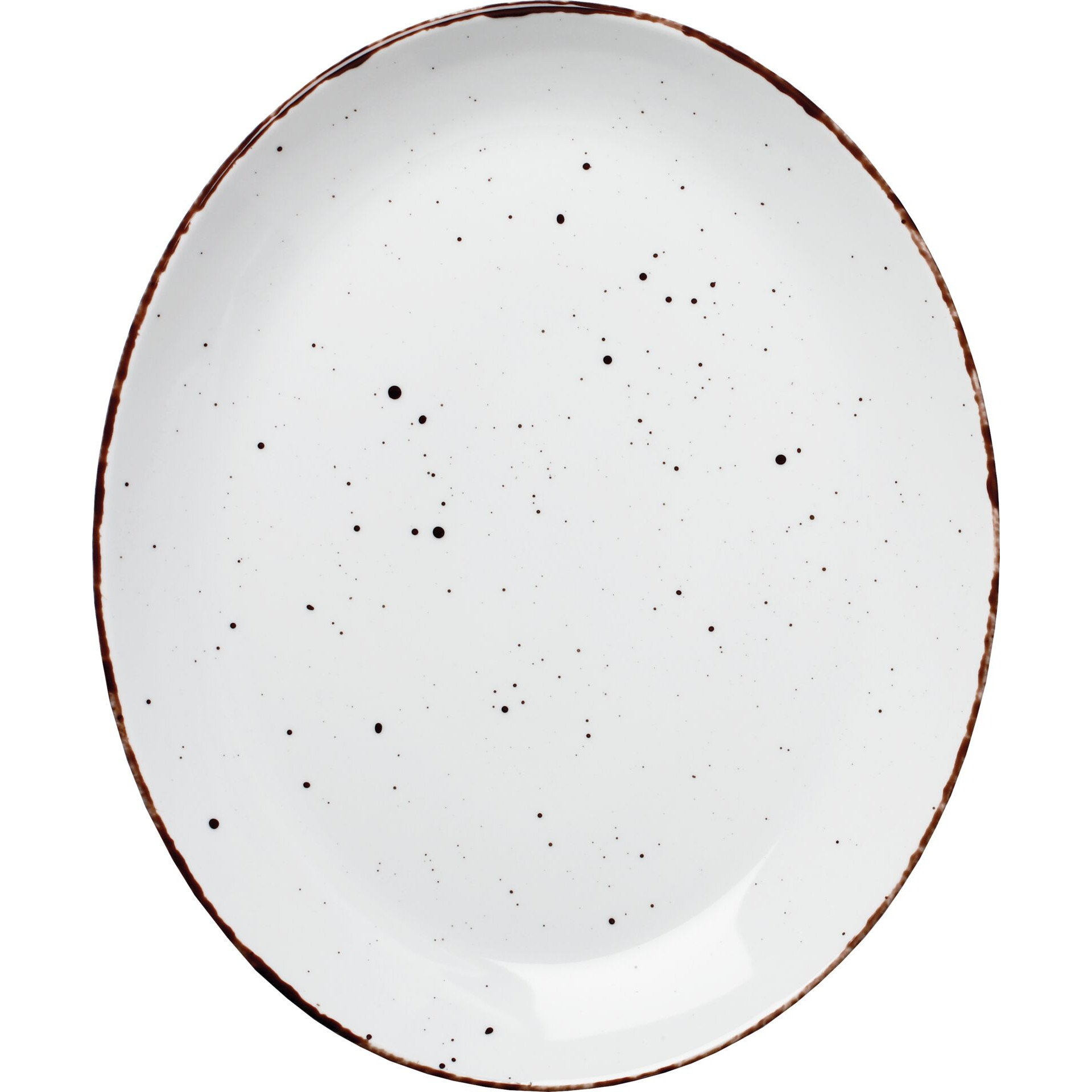 Porzellanserie "Granja" weiß Platte flach oval, 30,5x25,5 cm